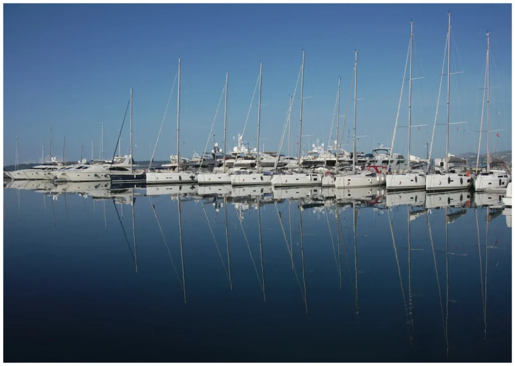 Sailing yachts moored in Marina Kaštela near Split, Croatia
